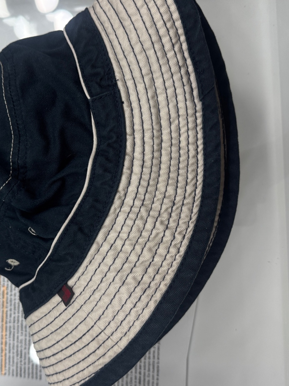 Woolrich Men’s Two-Tone Navy  and Cream Reversible Bucket Hat